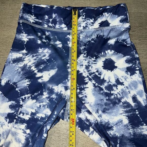 Peach Love California, Blue & White Tie Dyed Boho Hippy Leggings, Women’s Small - Picture 6 of 11